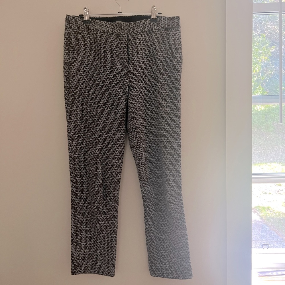 theory herringbone trousers